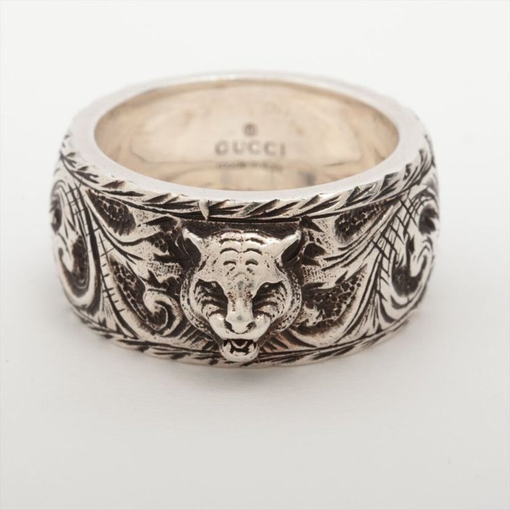 Gucci Taiga Head Arabesque Garden Silver Ring 12 - Picture 2 of 7